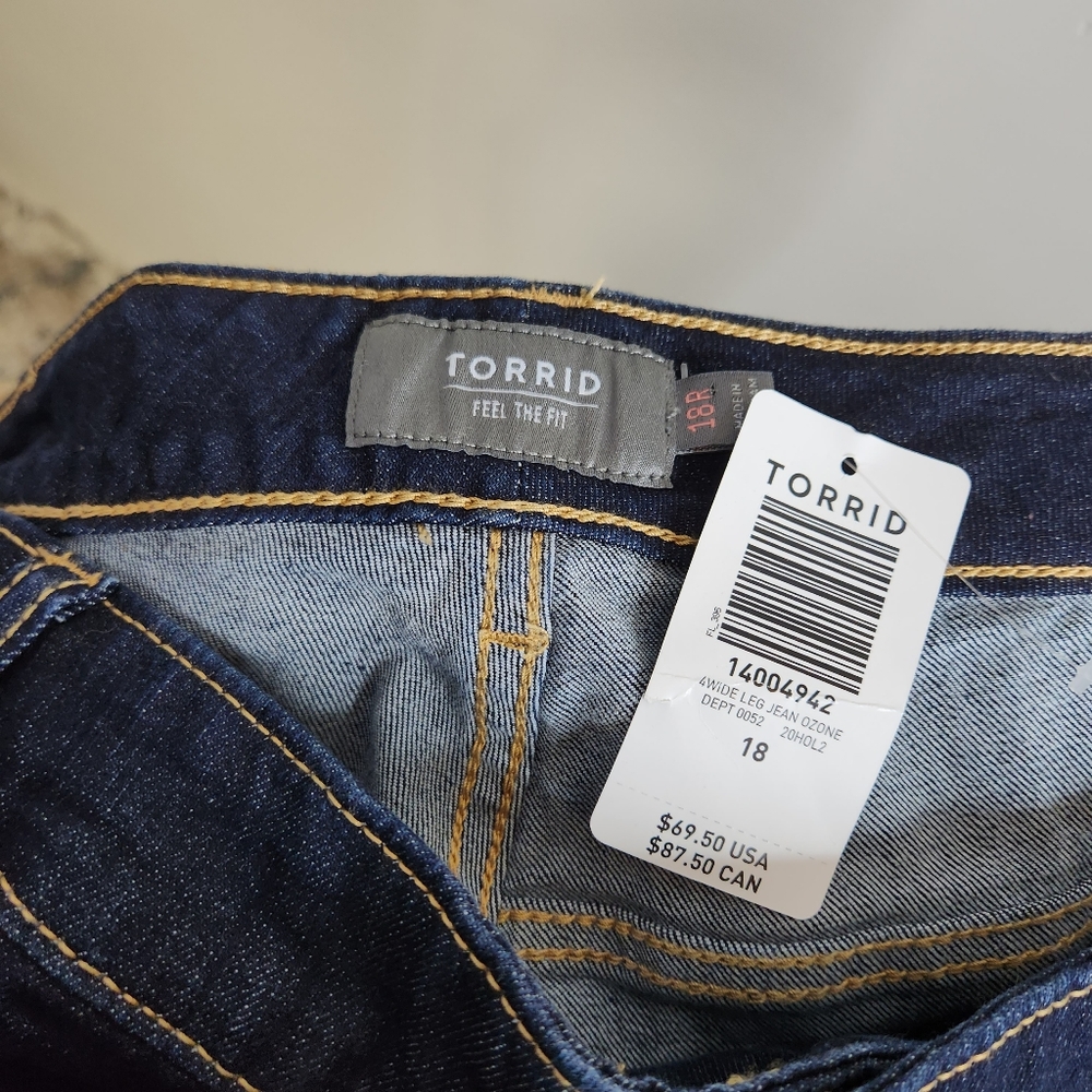 Torrid Wide Leg Vintage Stretch High-Rise Jean Plus Size 18 Boho Bohemian Casual - Picture 7 of 8